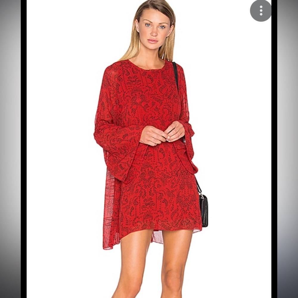 IRO Appoline silk long sleeve mini dress — Size 6